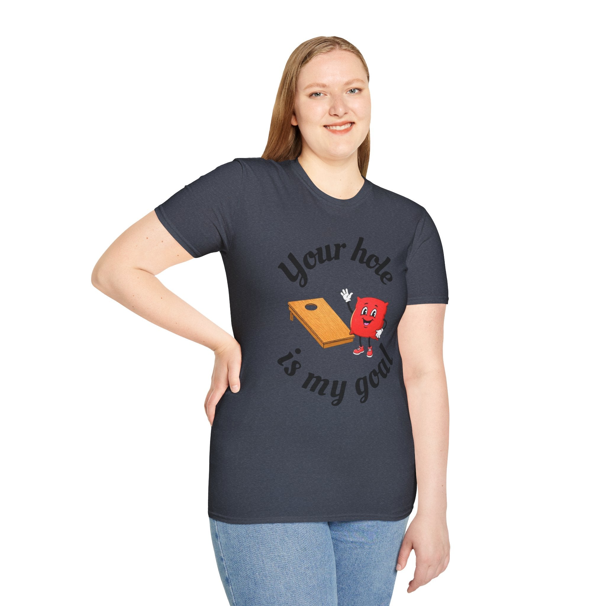 Cornhole Graphic T-Shirt — "Your Hole Is My Goal" Funny Cornhole Shirt