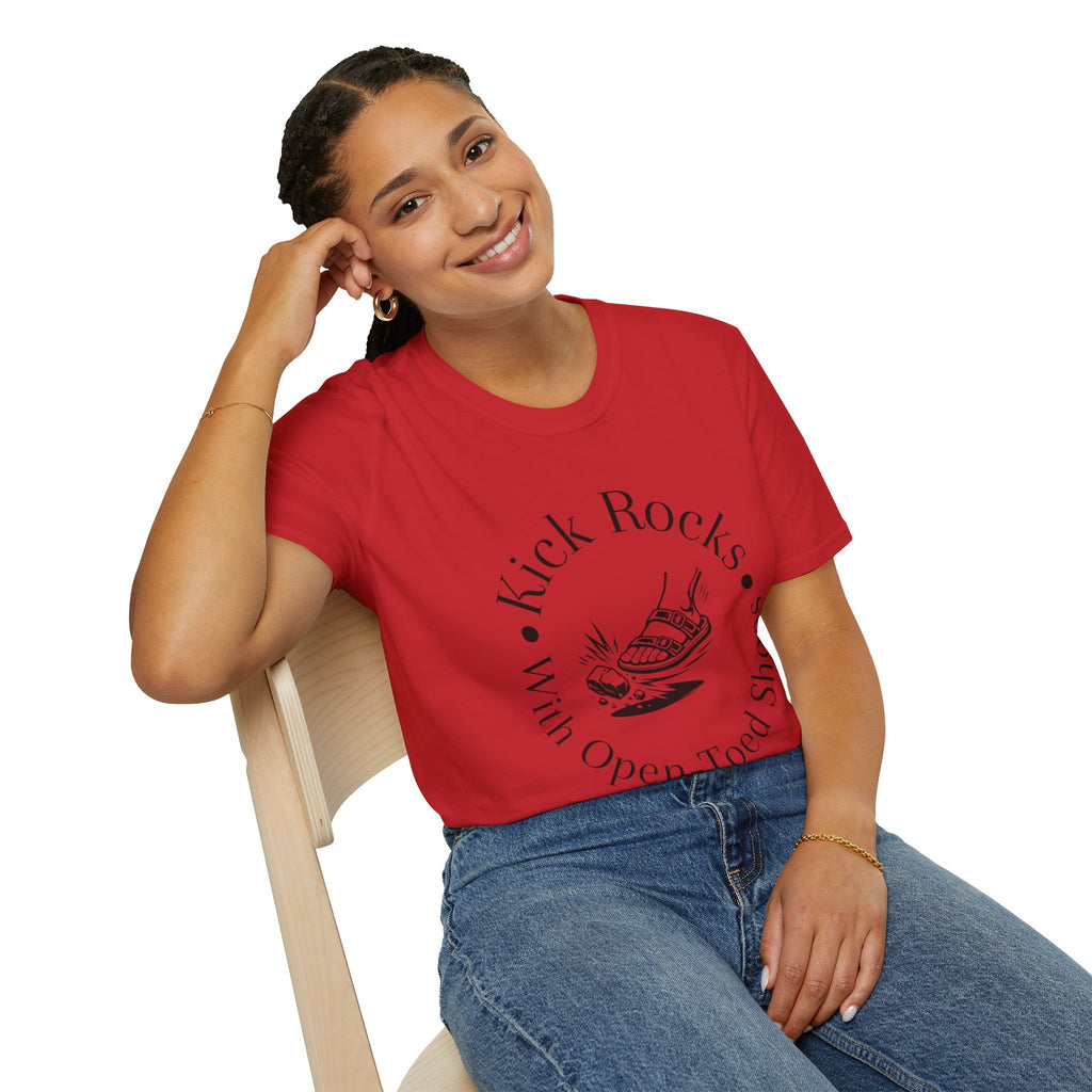 T-Shirt — "Kick Rocks With Open-Toed Shoes" Graphic Tee