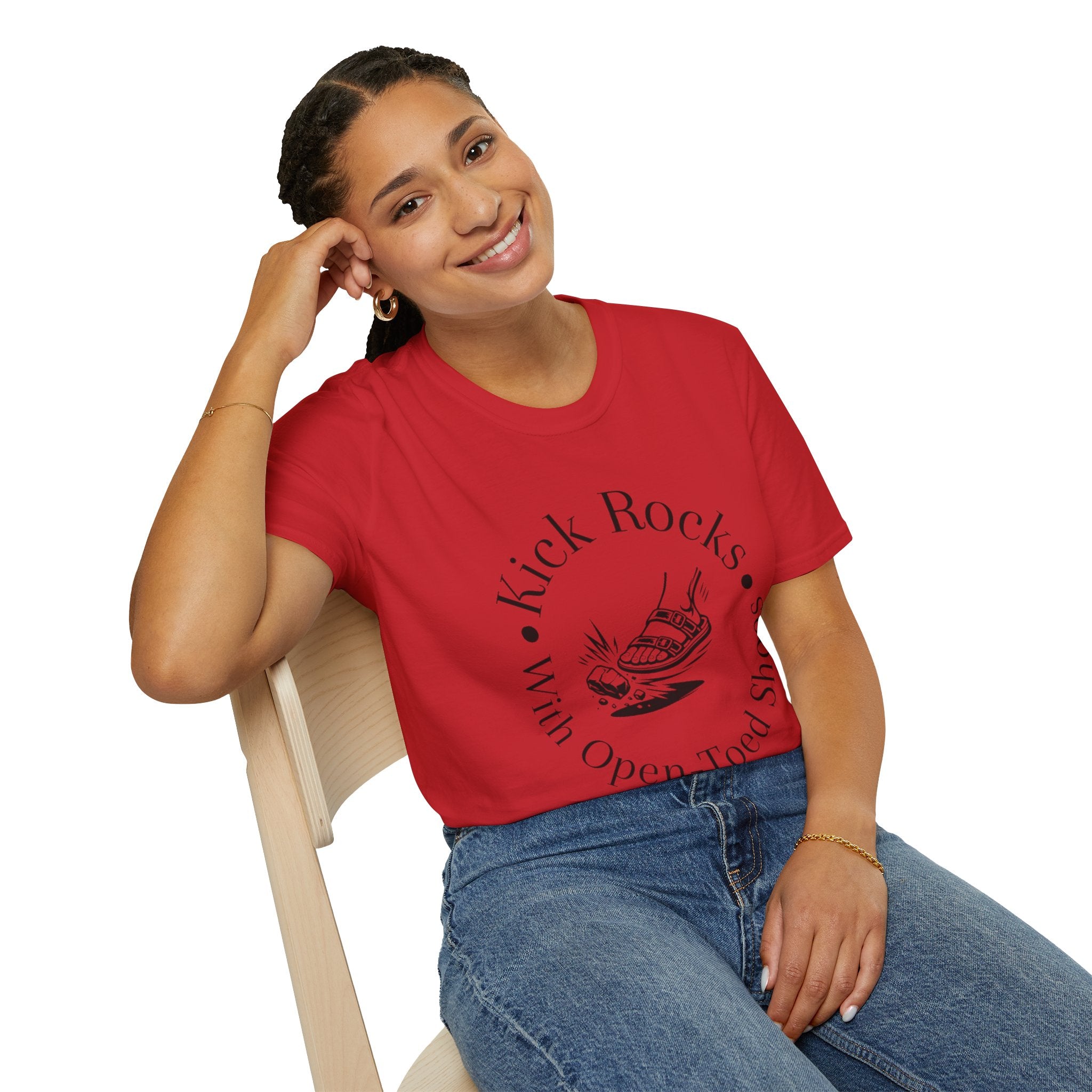 T-Shirt — "Kick Rocks With Open-Toed Shoes" Graphic Tee