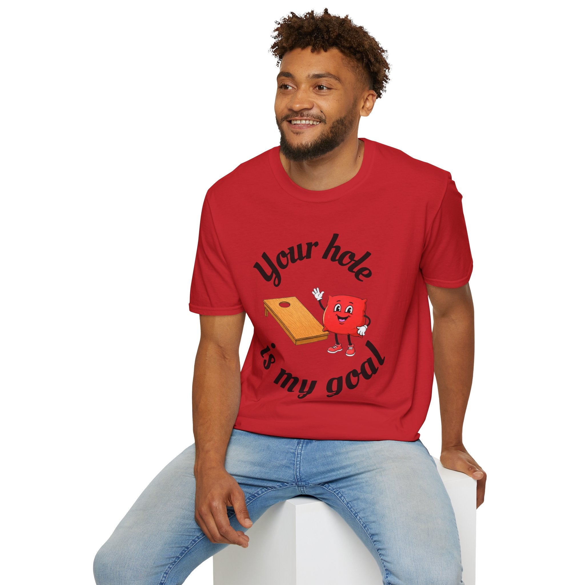 Cornhole Graphic T-Shirt — "Your Hole Is My Goal" Funny Cornhole Shirt