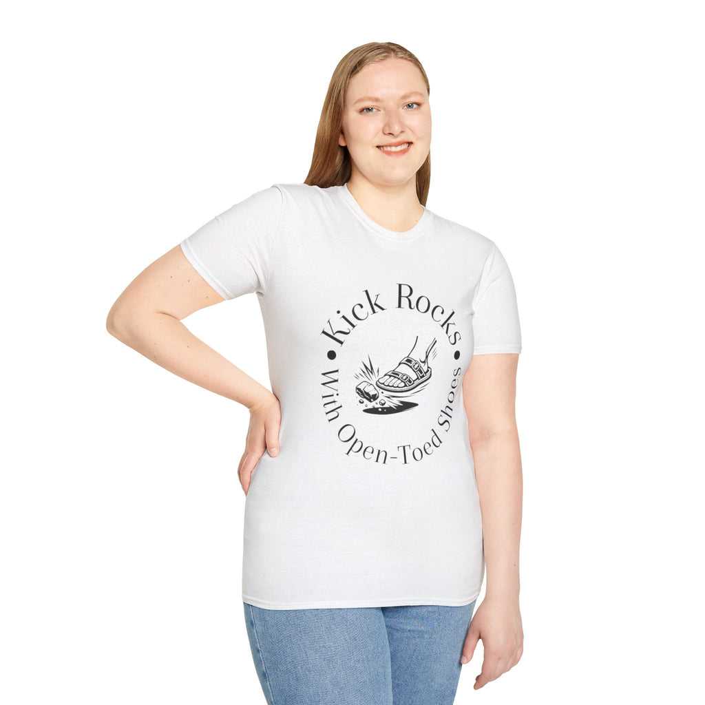 T-Shirt — "Kick Rocks With Open-Toed Shoes" Graphic Tee