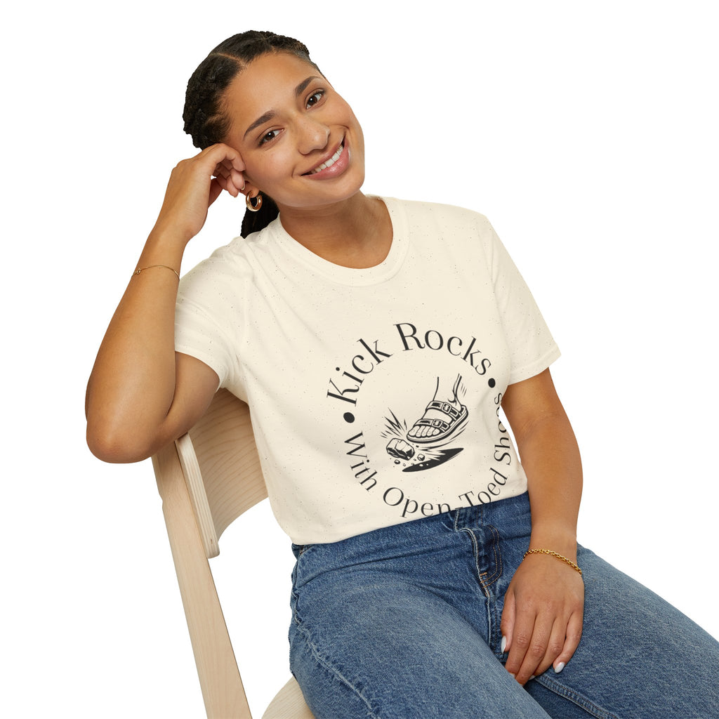 T-Shirt — "Kick Rocks With Open-Toed Shoes" Graphic Tee