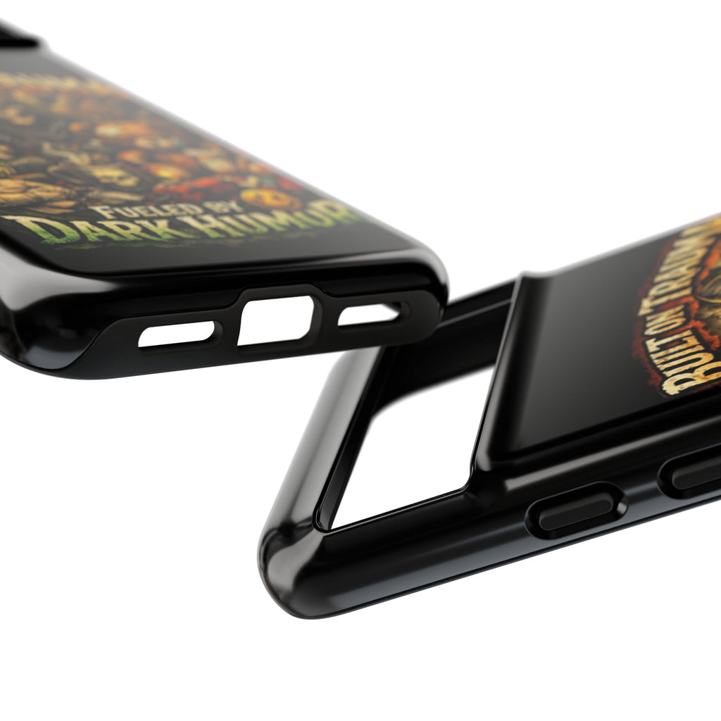 Phone Case — "Built on Trauma Fueled by Dark Humor" Grim Reaper Skull Teddy Design