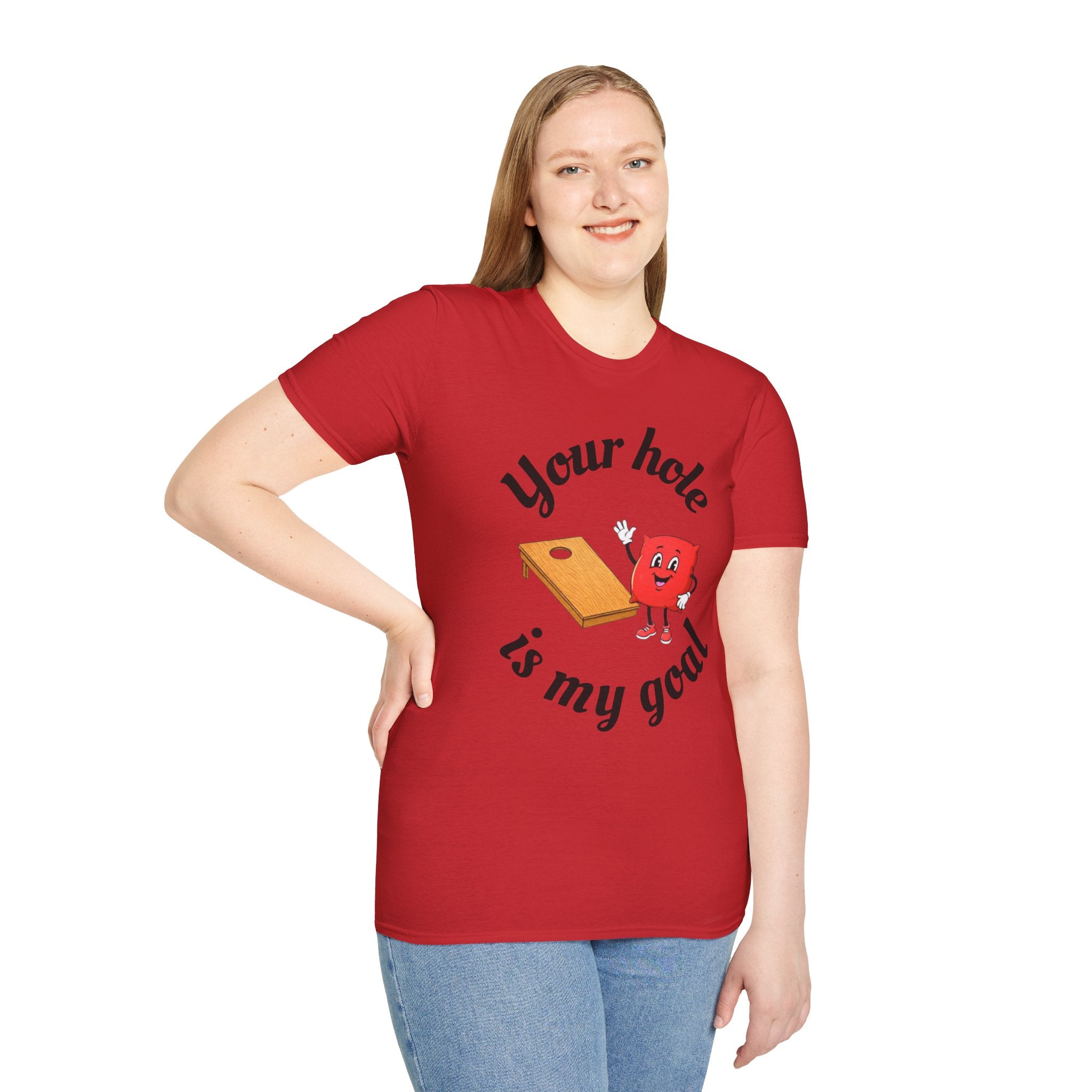 Cornhole Graphic T-Shirt — "Your Hole Is My Goal" Funny Cornhole Shirt