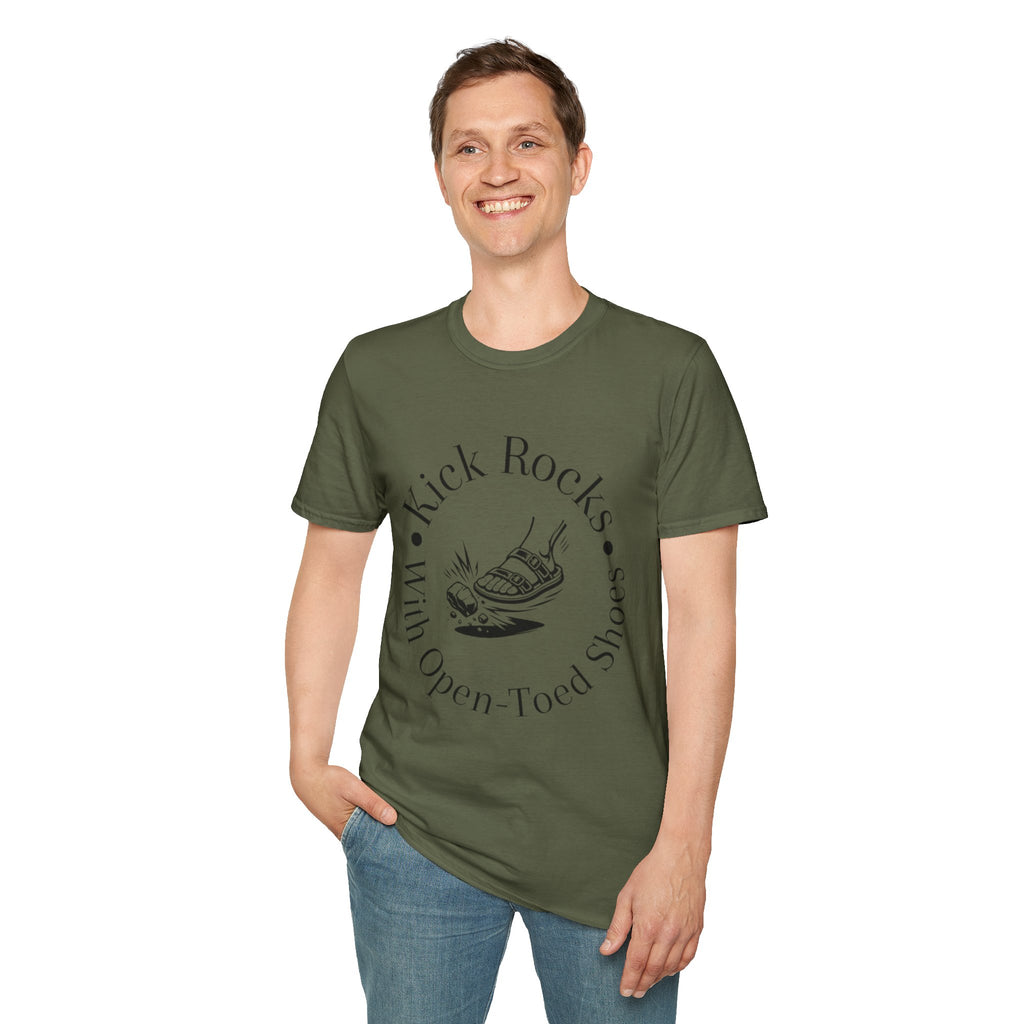 T-Shirt — "Kick Rocks With Open-Toed Shoes" Graphic Tee