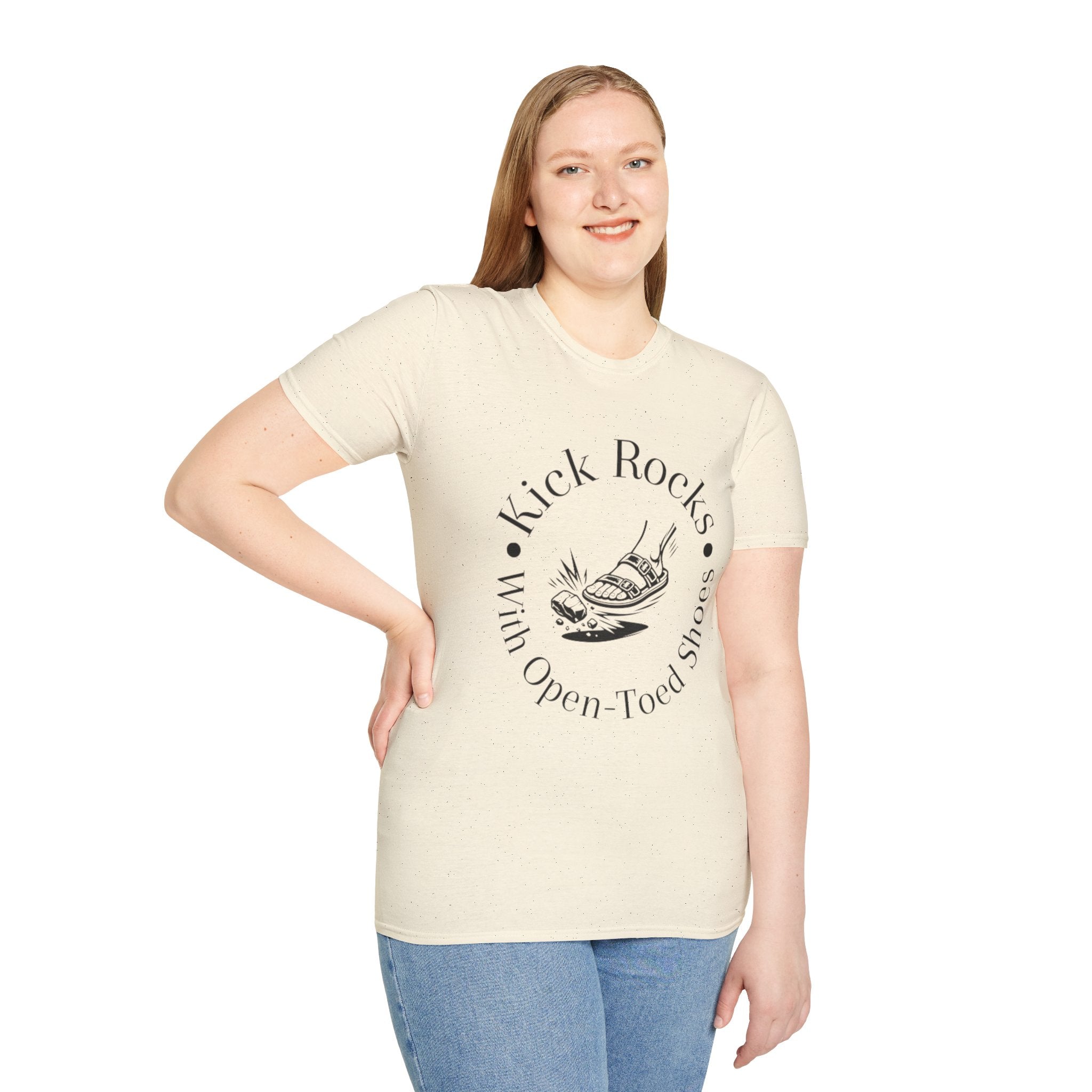 T-Shirt — "Kick Rocks With Open-Toed Shoes" Graphic Tee
