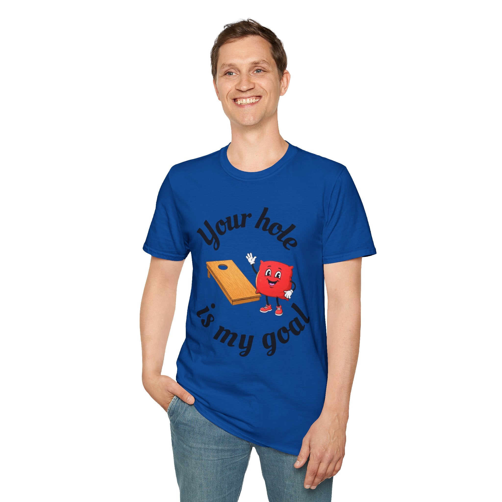 Cornhole Graphic T-Shirt — "Your Hole Is My Goal" Funny Cornhole Shirt