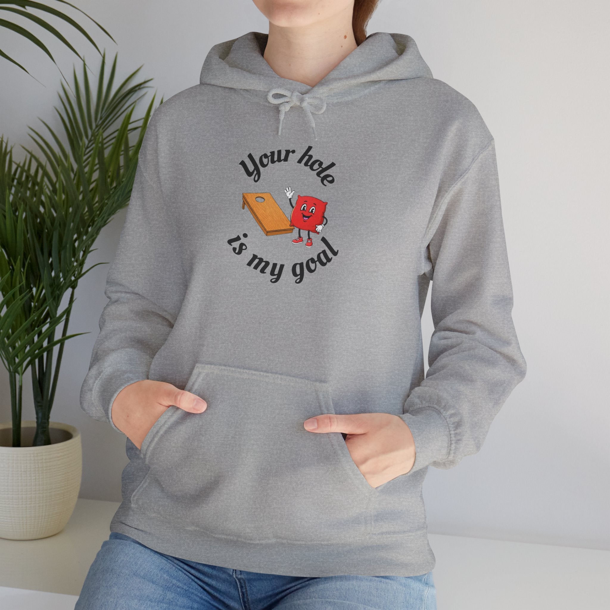 Hoodie — "Your Hole Is My Goal" Golf Cartoon Hooded Sweatshirt