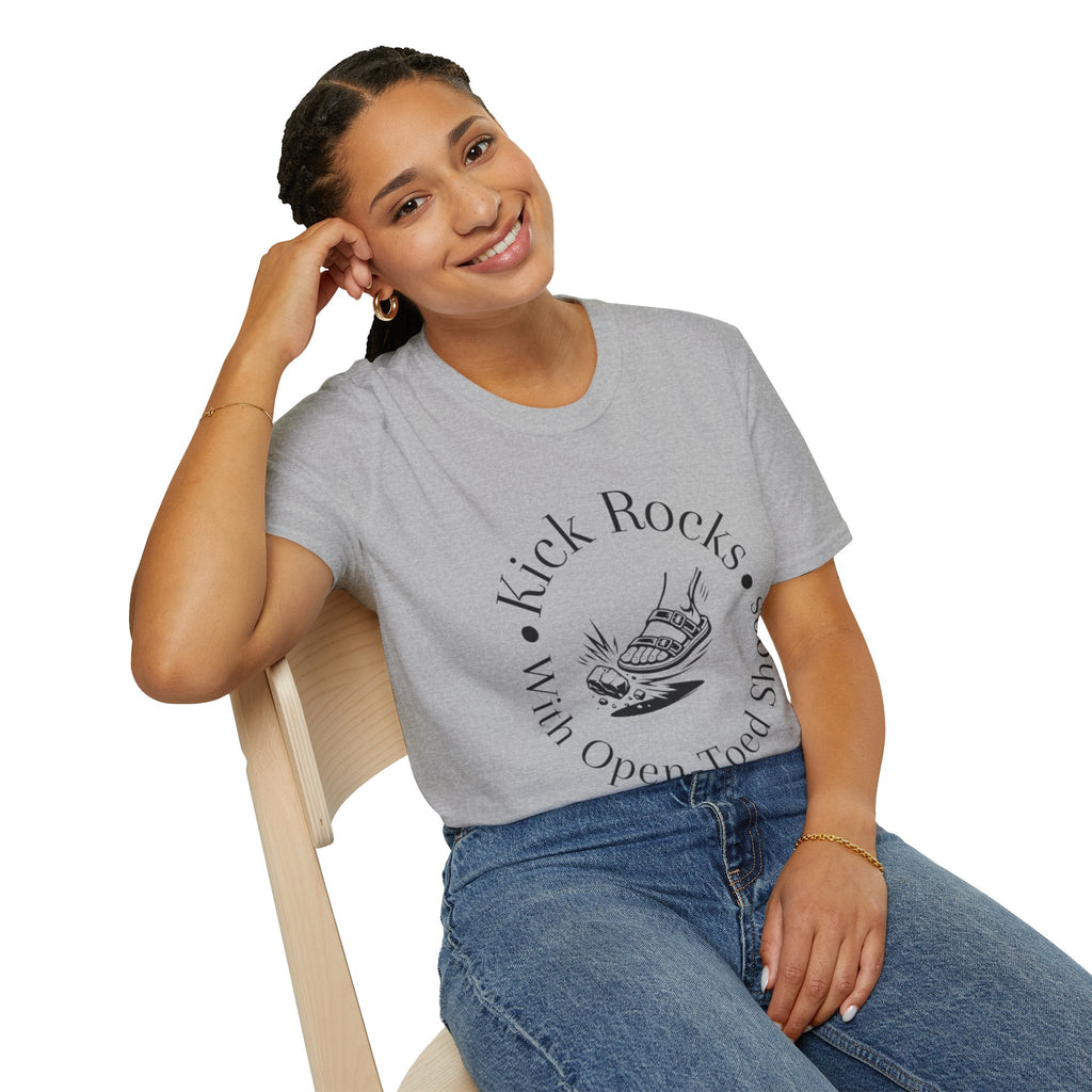 T-Shirt — "Kick Rocks With Open-Toed Shoes" Graphic Tee