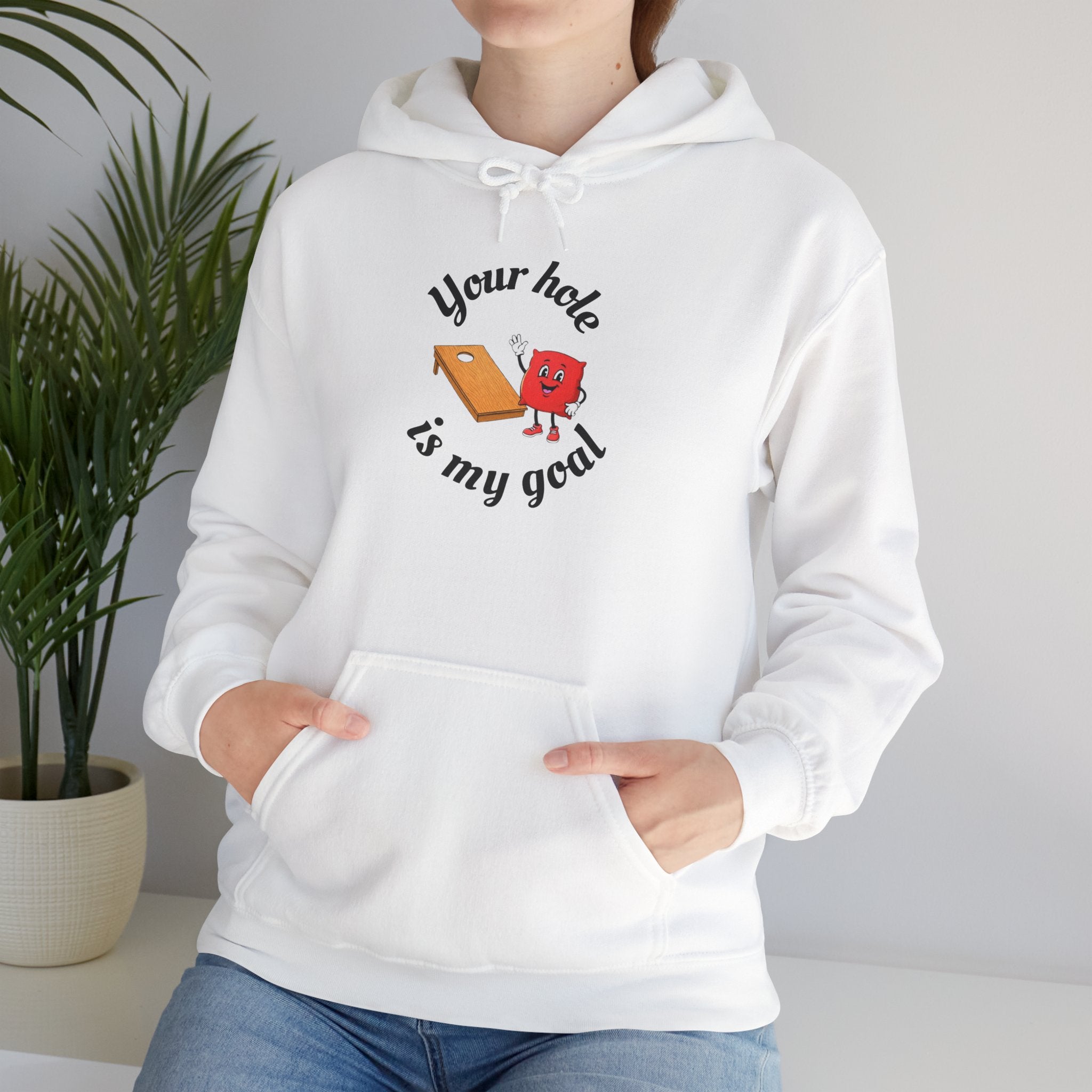 Hoodie — "Your Hole Is My Goal" Golf Cartoon Hooded Sweatshirt