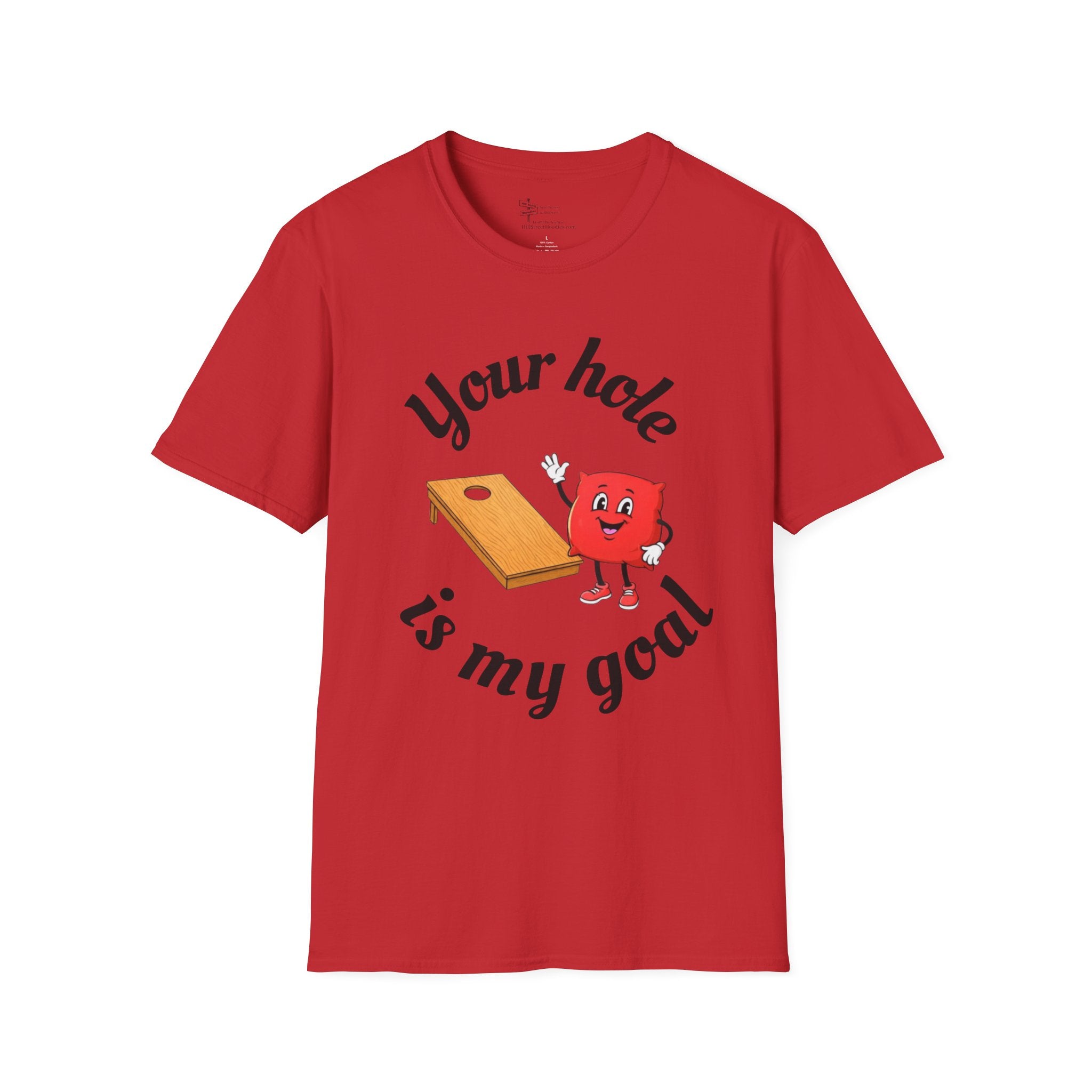 Cornhole Graphic T-Shirt — "Your Hole Is My Goal" Funny Cornhole Shirt