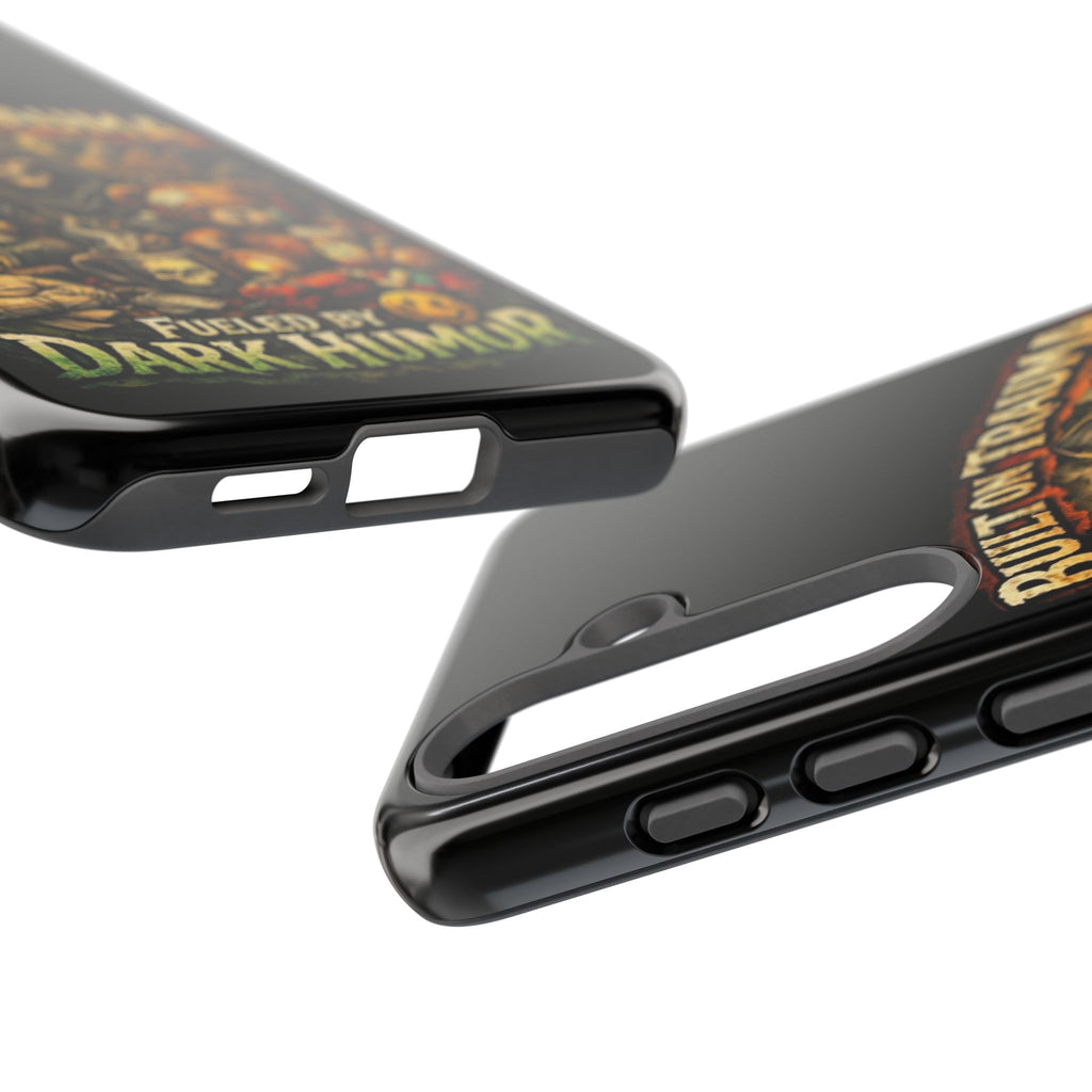 Phone Case — "Built on Trauma Fueled by Dark Humor" Grim Reaper Skull Teddy Design