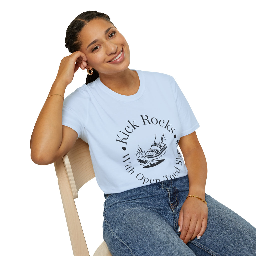 T-Shirt — "Kick Rocks With Open-Toed Shoes" Graphic Tee