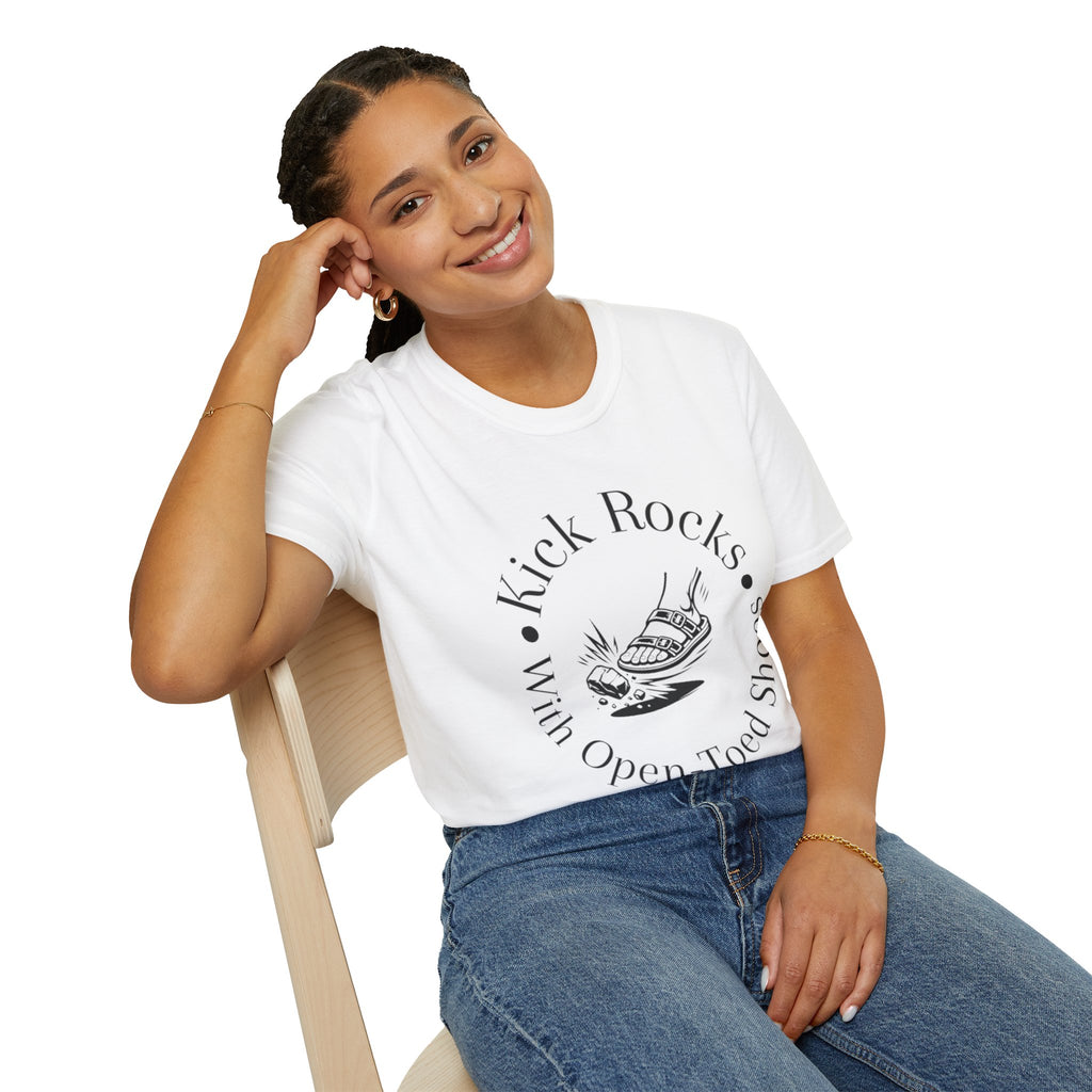T-Shirt — "Kick Rocks With Open-Toed Shoes" Graphic Tee