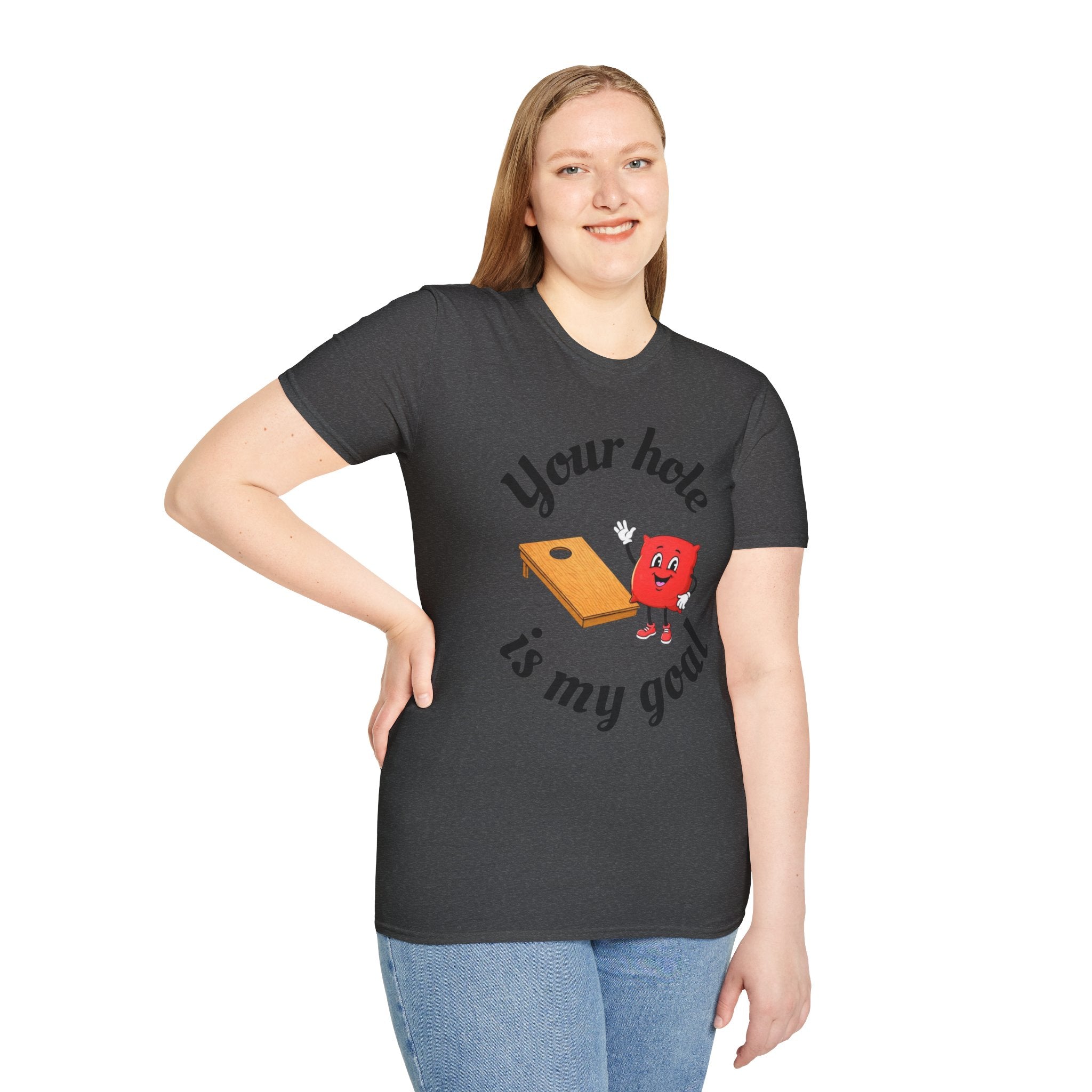 Cornhole Graphic T-Shirt — "Your Hole Is My Goal" Funny Cornhole Shirt