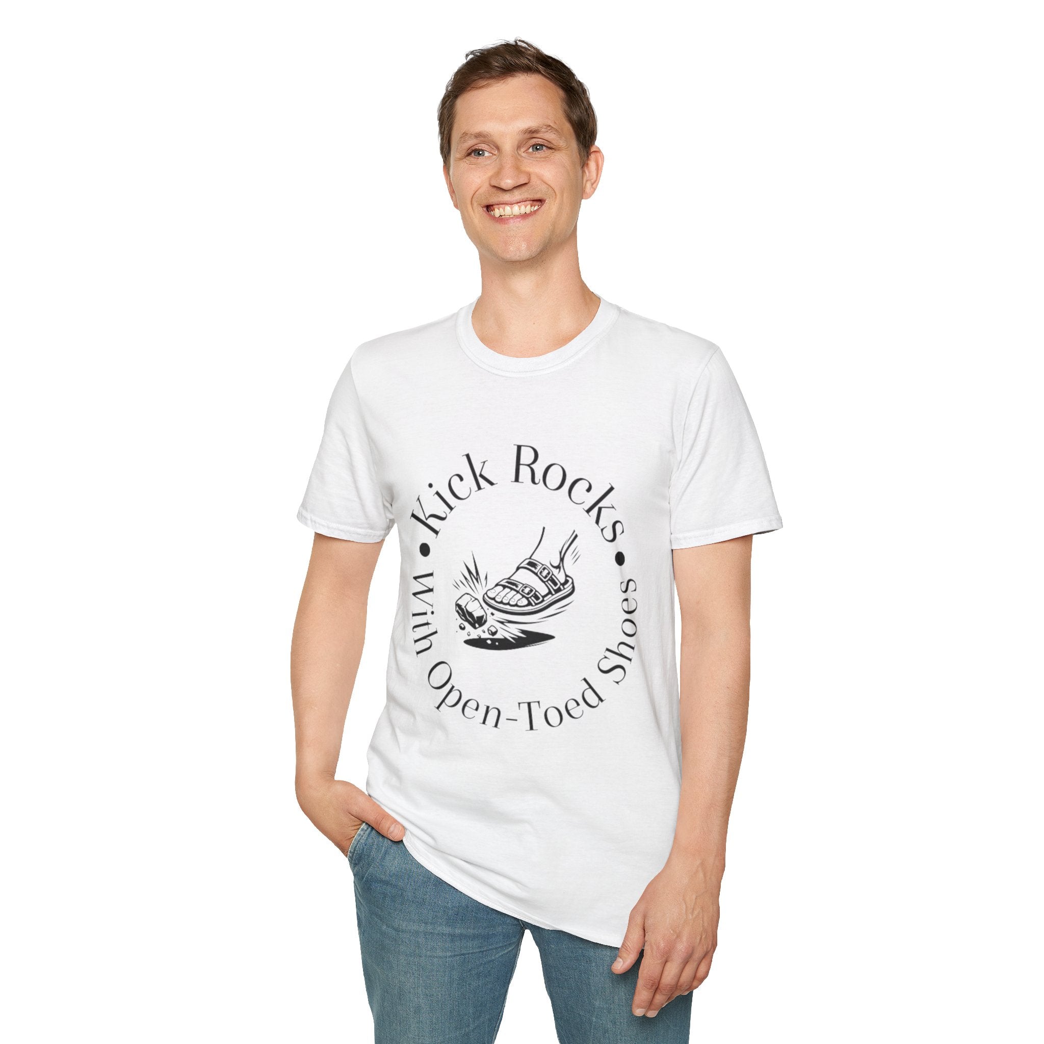 T-Shirt — "Kick Rocks With Open-Toed Shoes" Graphic Tee