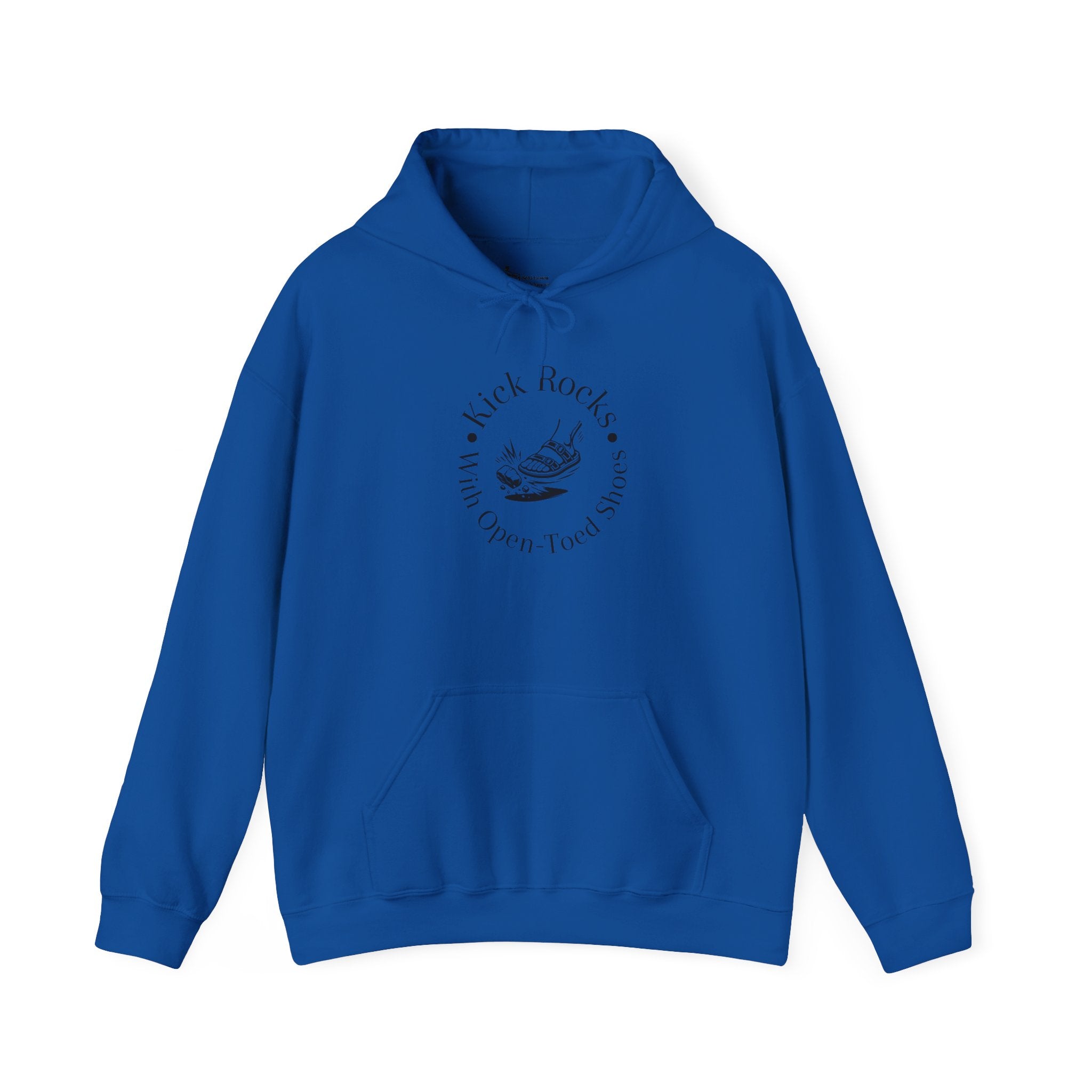 Kick Rocks Hoodie — 'Kick Rocks (With Open Toed Shoes)' Minimal Graphic Hooded Sweatshirt