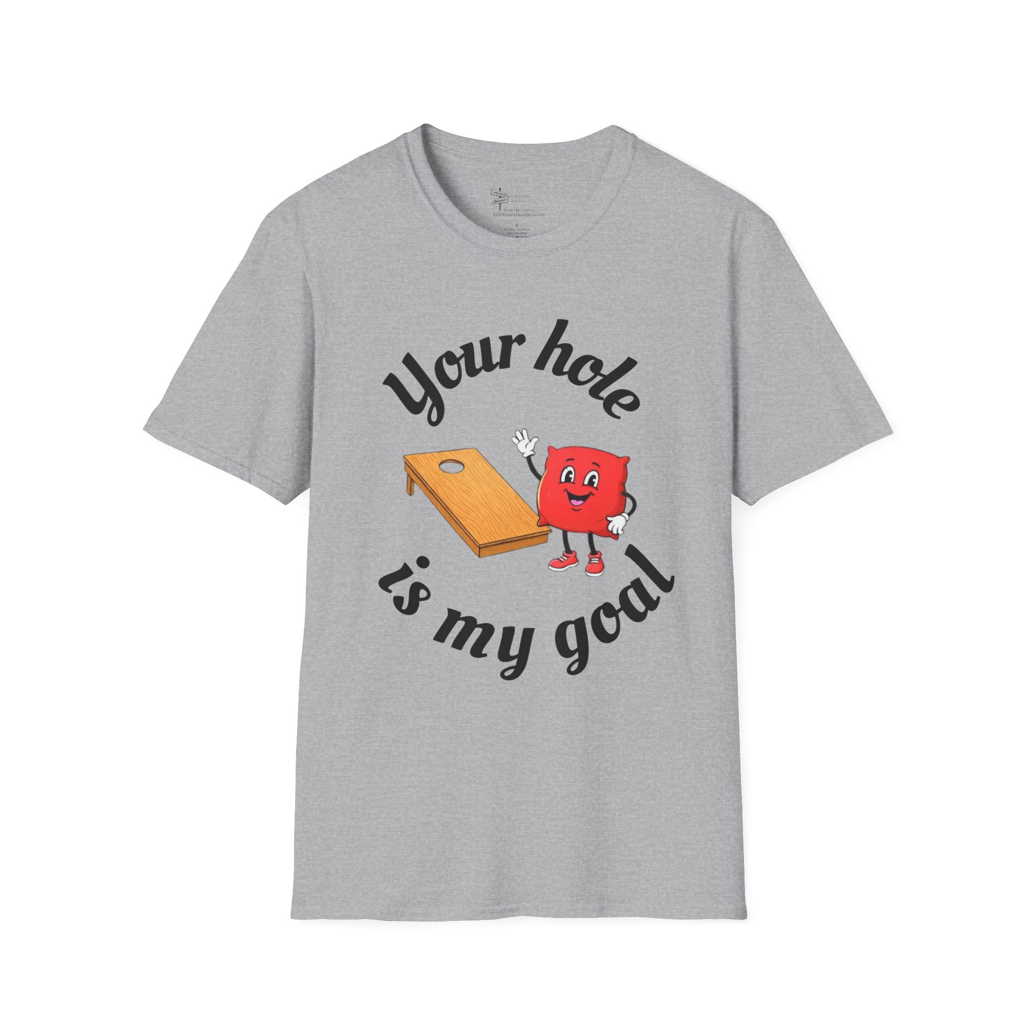 Cornhole Graphic T-Shirt — "Your Hole Is My Goal" Funny Cornhole Shirt