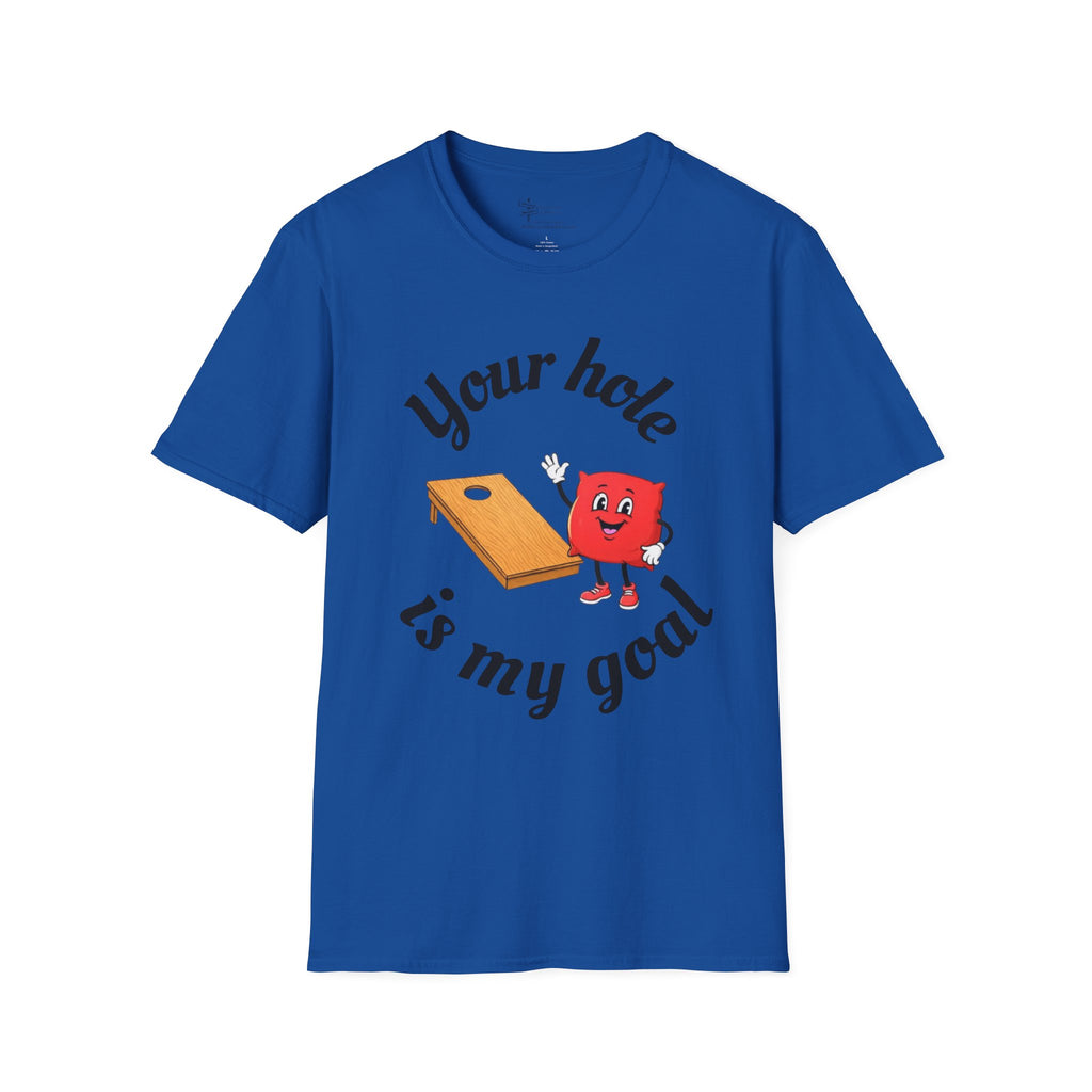 Cornhole Graphic T-Shirt — "Your Hole Is My Goal" Funny Cornhole Shirt