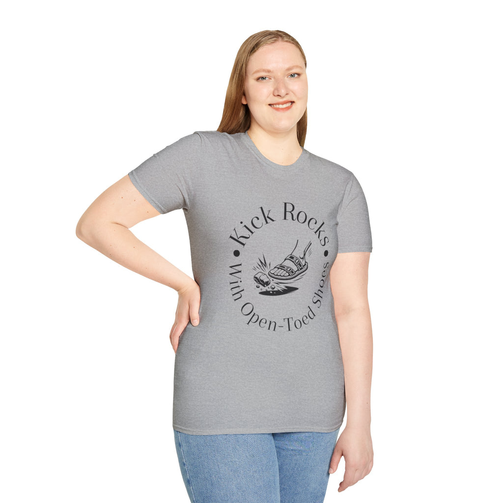 T-Shirt — "Kick Rocks With Open-Toed Shoes" Graphic Tee