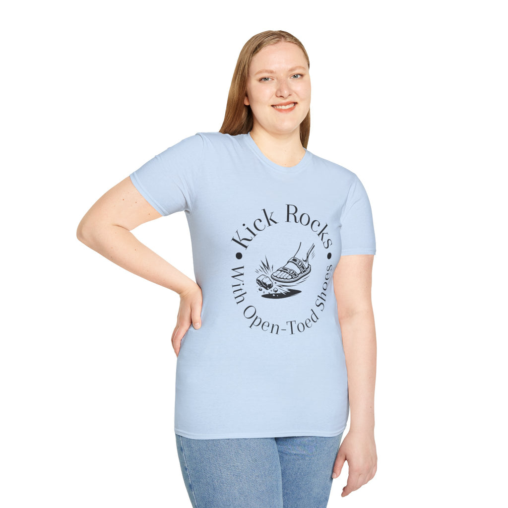 T-Shirt — "Kick Rocks With Open-Toed Shoes" Graphic Tee