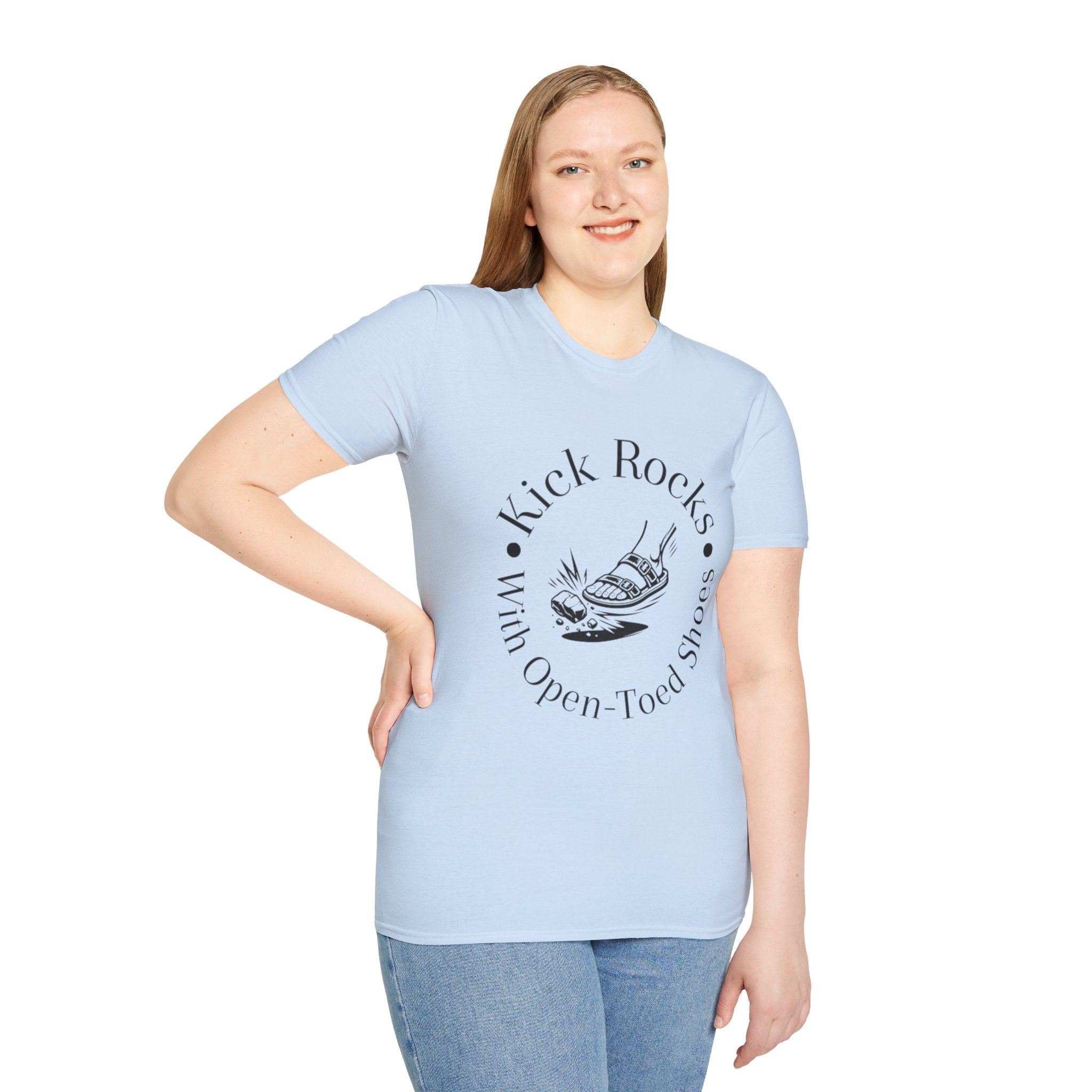 T-Shirt — "Kick Rocks With Open-Toed Shoes" Graphic Tee