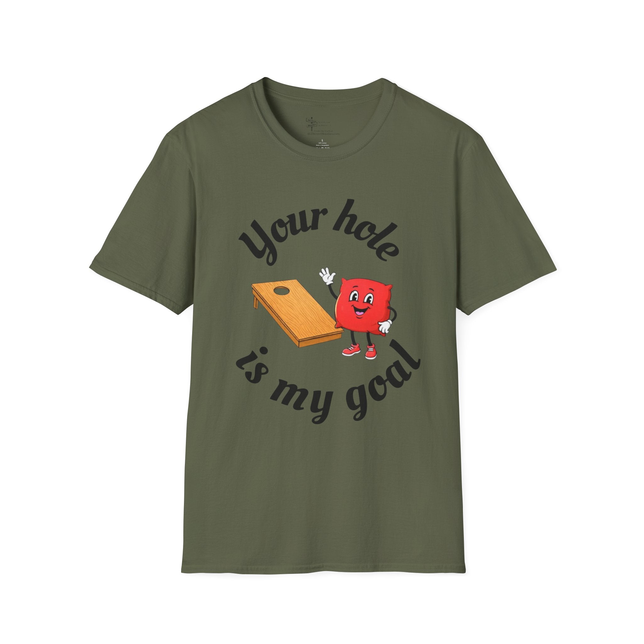 Cornhole Graphic T-Shirt — "Your Hole Is My Goal" Funny Cornhole Shirt