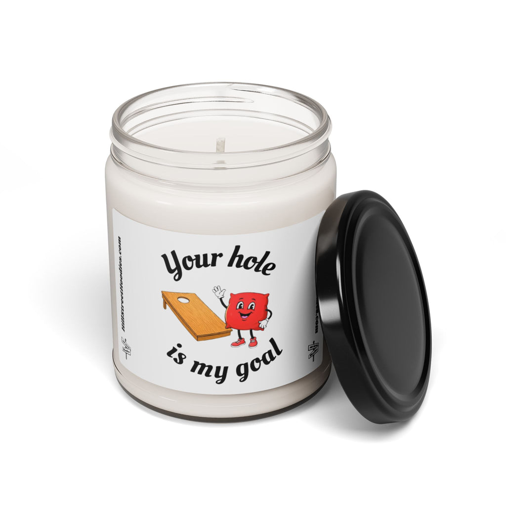 Soy Candle — "Your Hole Is My Goal" Cornhole Game Scented Candle (9oz)