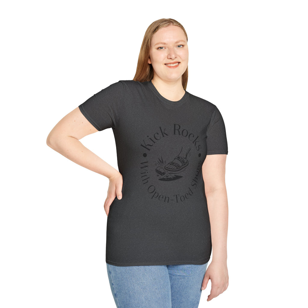 T-Shirt — "Kick Rocks With Open-Toed Shoes" Graphic Tee