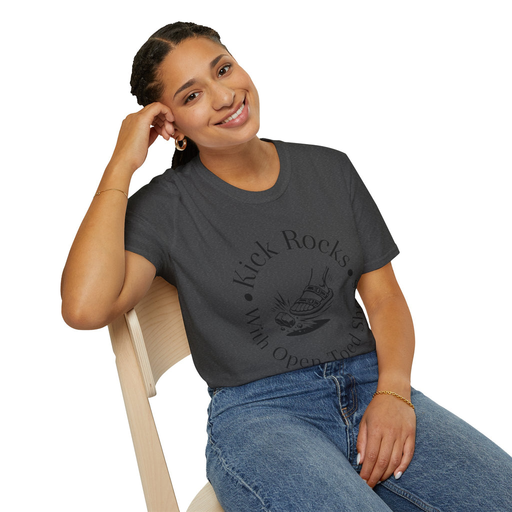 T-Shirt — "Kick Rocks With Open-Toed Shoes" Graphic Tee