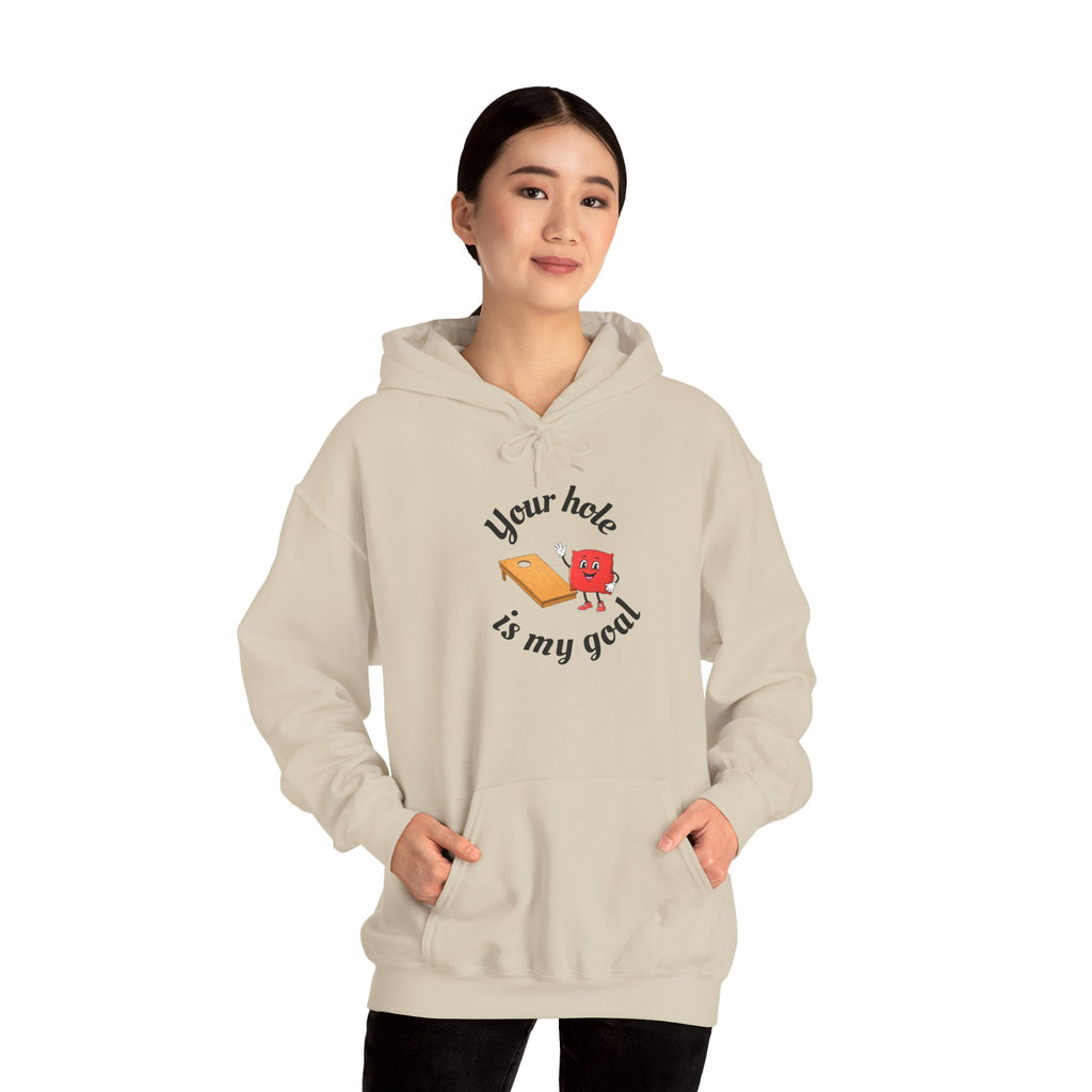 Hoodie — "Your Hole Is My Goal" Golf Cartoon Hooded Sweatshirt