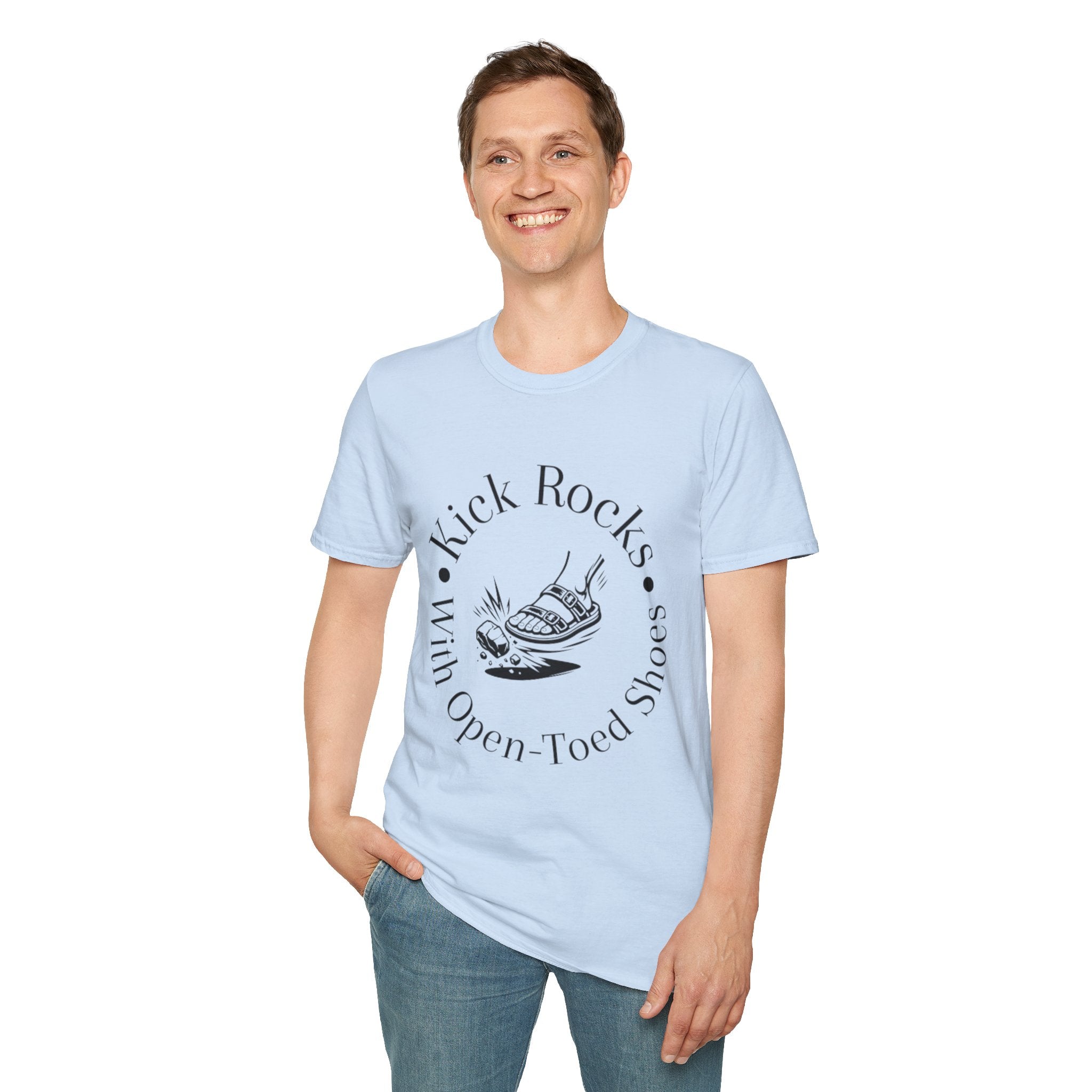 T-Shirt — "Kick Rocks With Open-Toed Shoes" Graphic Tee