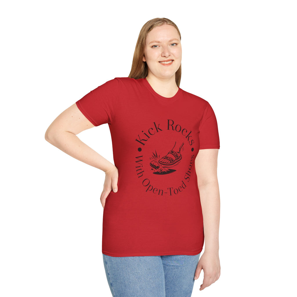 T-Shirt — "Kick Rocks With Open-Toed Shoes" Graphic Tee