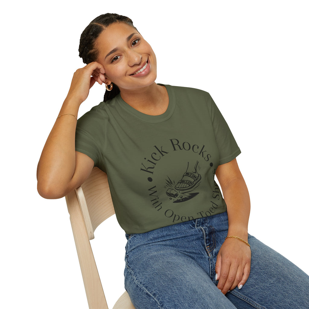 T-Shirt — "Kick Rocks With Open-Toed Shoes" Graphic Tee