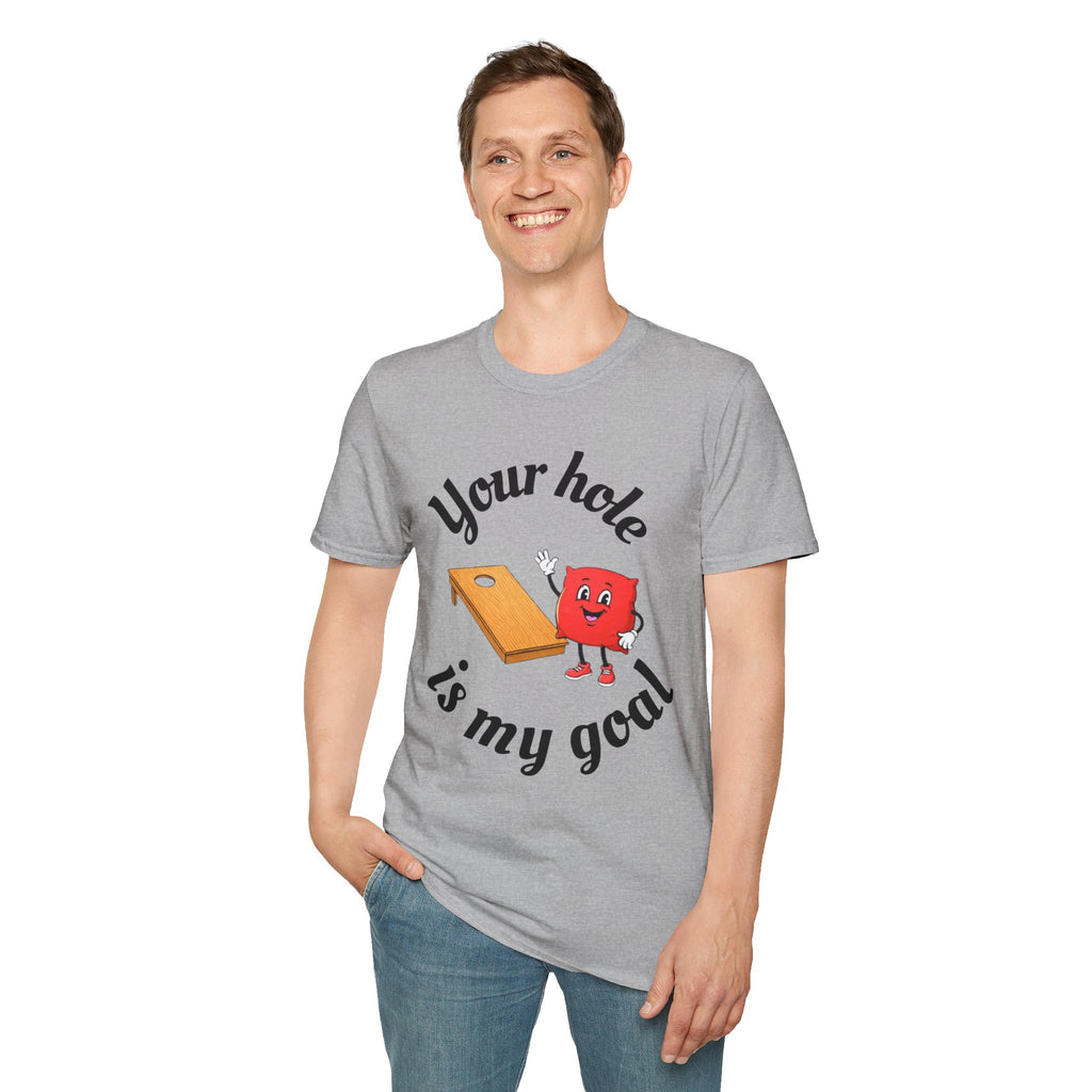 Cornhole Graphic T-Shirt — "Your Hole Is My Goal" Funny Cornhole Shirt