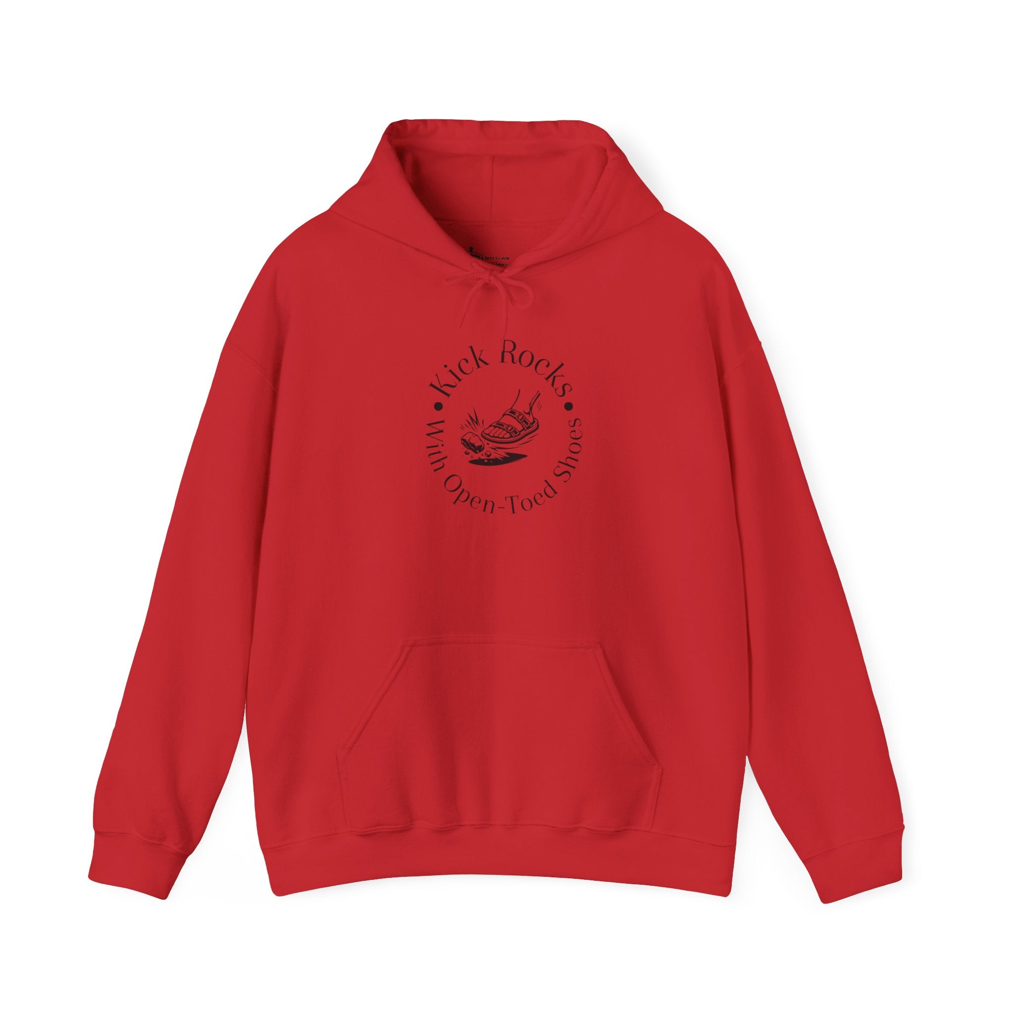 Kick Rocks Hoodie — 'Kick Rocks (With Open Toed Shoes)' Minimal Graphic Hooded Sweatshirt