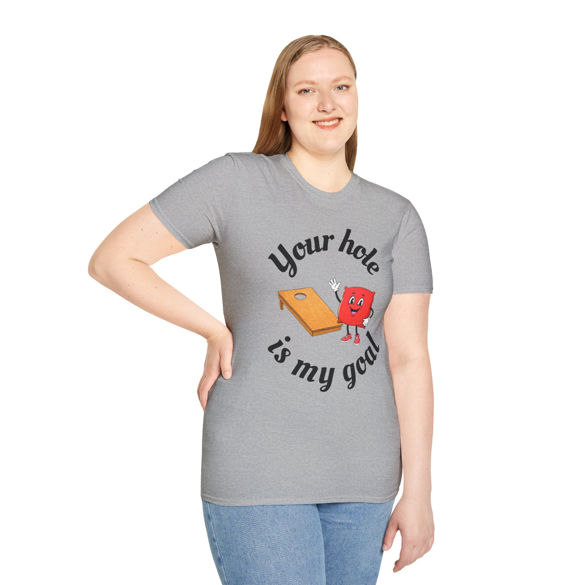 Cornhole Graphic T-Shirt — "Your Hole Is My Goal" Funny Cornhole Shirt