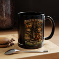 Coffee Mug — "Built on Trauma, Fueled by Dark Humor" Gothic Skull Accent Mug